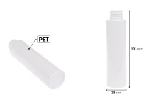 Shishe 100 ml PET në ngjyrë të bardhë ose transparent (PP24) Shishe 100 ml PET në ngjyrë të bardhë ose transparent (PP24) -imazh_dimensione
