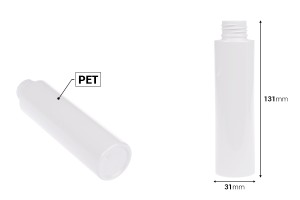 Flacon de 100 ml PET de couleur blanche ou transparente (PP24)-εικόνα_διαστάσεις