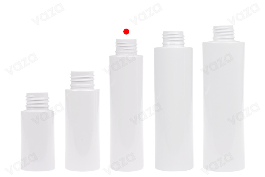 Bottiglietta da 100 ml in PET di colore bianco o trasparente (PP24) Bottiglietta da 100 ml in PET di colore bianco o trasparente (PP24)-gruppo_immagini