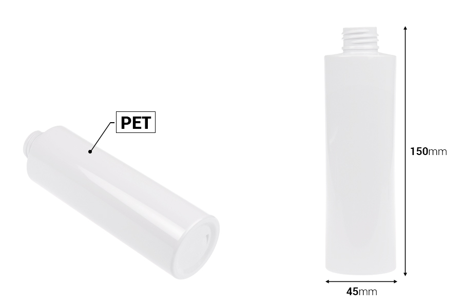 200ml white or transparent PET bottle with PP24 finish-image_dimensions