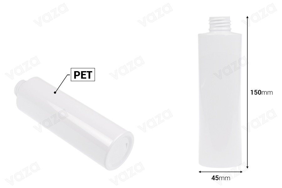 200ml white or transparent PET bottle with PP24 finish-image_dimensions