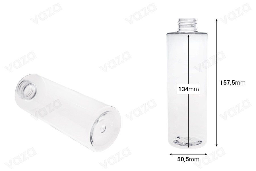 250 ml PET-Flasche in klarer Farbe (PP24)-bildabmessungen