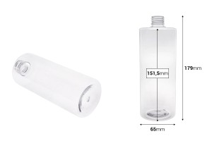 Bottiglia in PET da 500 ml di colore trasparente (PP24)-εικόνα_διαστάσεις
