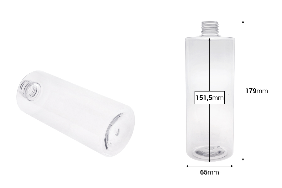 Bouteille en PET de 500 ml de couleur transparente (PP24)