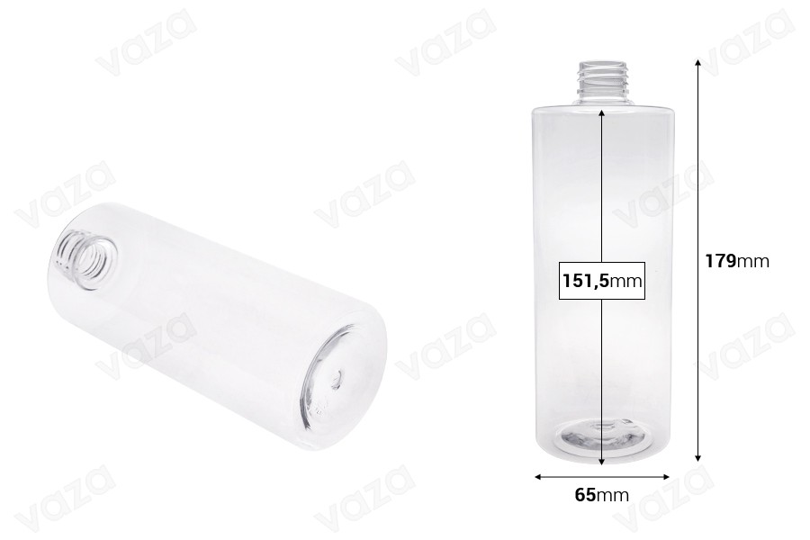500 ml PET-Flasche in klarer Farbe (PP24)-bildabmessungen
