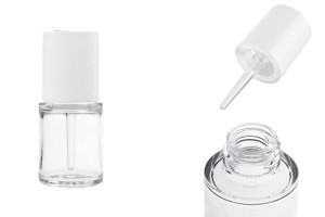 20 ml Flasche aus Kunststoff (PETG) mit weißer Pipette mit Knopf (transparent)-εικόνα_προϊοντική