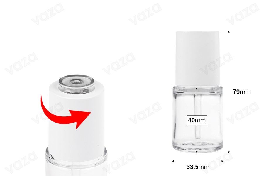 20 ml Kunststoffflasche (PETG) mit weißer Pipette mit Knopf (transparent) und Abtropfvorrichtung-bildabmessungen