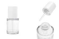 Flacon en plastique (PETG) de 30 ml avec compte-gouttes blanc à bouton (transparent)-photo_produit