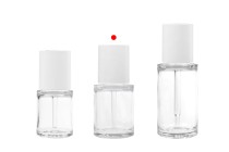 Flacon en plastique (PETG) de 30 ml avec compte-gouttes blanc à bouton (transparent)-photo_groupe