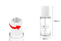 Kunststoffflasche (PETG), 50 ml, mit weißer Pipette mit Knopf (transparent)-bildabmessungen