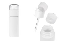 Πλαστικό (PETG) μπουκαλάκι σε λευκό χρώμα 50 ml με σταγονόμετρο και διάφανο καπάκι-εικόνα_προϊοντική