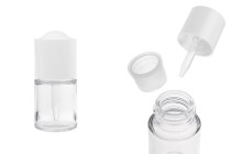 Kunststoffflasche (PETG) 20 ml mit weißer Pipette mit Knopf und Abtropffläche-produktbild
