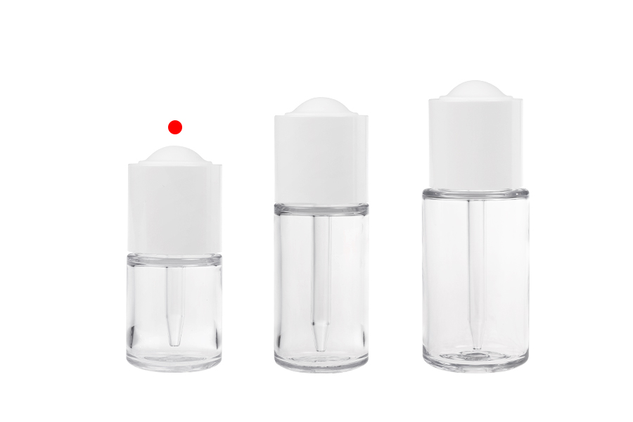 Kunststoffflasche (PETG) 20 ml mit weißer Pipette mit Knopf und Abtropffläche-bildgruppe