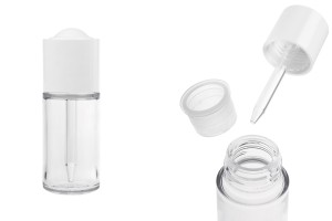 Flacon en plastique (PETG) de 30 ml avec compte-gouttes blanc avec bouton et égouttoir-εικόνα_προϊοντική