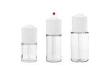 Flacon en plastique (PETG) de 30 ml avec compte-gouttes blanc avec bouton et égouttoir-photo_groupe