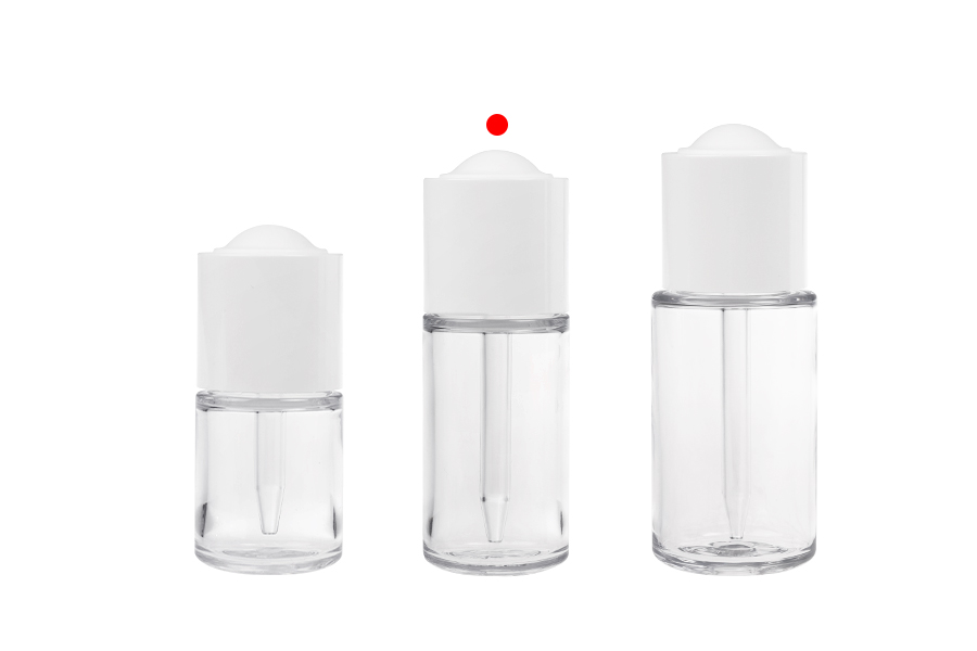 Flacon en plastique (PETG) de 30 ml avec compte-gouttes blanc avec bouton et égouttoir-photo_groupe