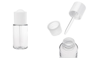 Flacon en plastique (PETG) 50 ml avec compte-gouttes blanc avec bouton et égouttoir-εικόνα_προϊοντική