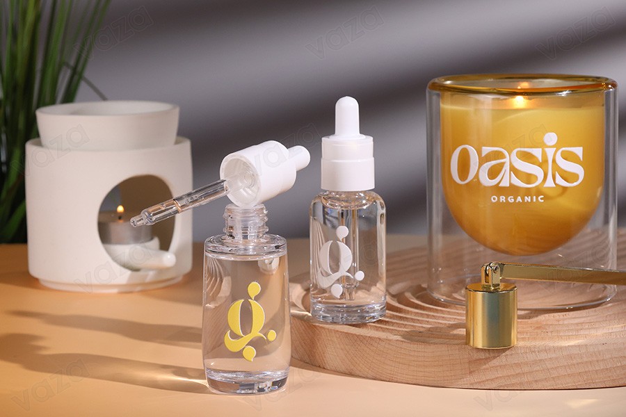Transparent plastic (PETG) bottle in cylindrical shape 30 ml with white dropper and drainer-image_group