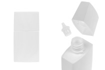 Flacon en plastique (PETG) de 30 ml, de couleur blanche, avec bouchon et bec verseur pour cosmétiques liquides. Flacon en plastique (PETG) de 30 ml, de couleur blanche, avec bouchon et bec verseur pour cosmétiques liquides.-photo_produit