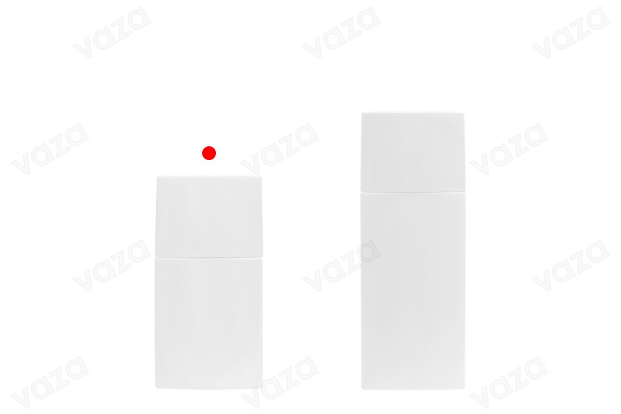 Plastic (PETG) bottle 30 ml in white color with cap and spout for liquid cosmetics-image_group