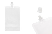 Sacchetto del becco tipo Doy Pack trasparente da 250 ml con tappo bianco Sacchetto del becco tipo Doy Pack trasparente da 250 ml con tappo bianco-immagine_prodotto