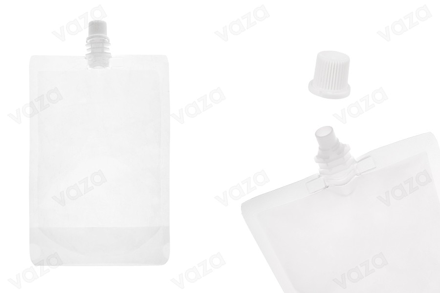 Συσκευασία (ασκός) τύπου Doy Pack διάφανη 380 ml με λευκό καπάκι Συσκευασία (ασκός) τύπου Doy Pack διάφανη 380 ml με λευκό καπάκι-εικόνα_προϊοντική