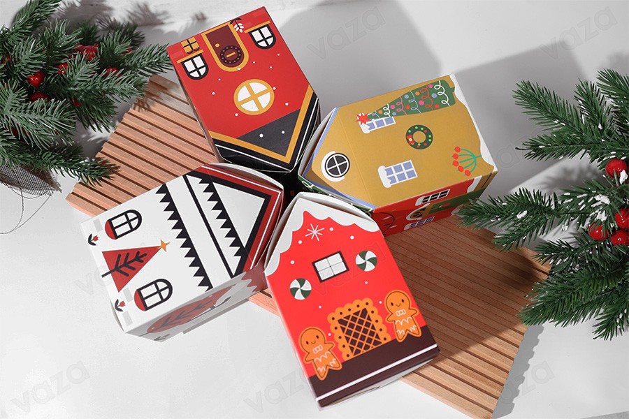 Christmas paper gift box 85x85x140mm - 10 pcs Christmas paper gift box 85x85x140mm - 10 pcs-εικόνα_σύνθεση