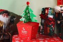 Christmas paper gift box 85x85x230 mm with christmaw tree and bell - 10 pcs Christmas paper gift box 85x85x230 mm with christmaw tree and bell - 10 pcs-photo_groupe