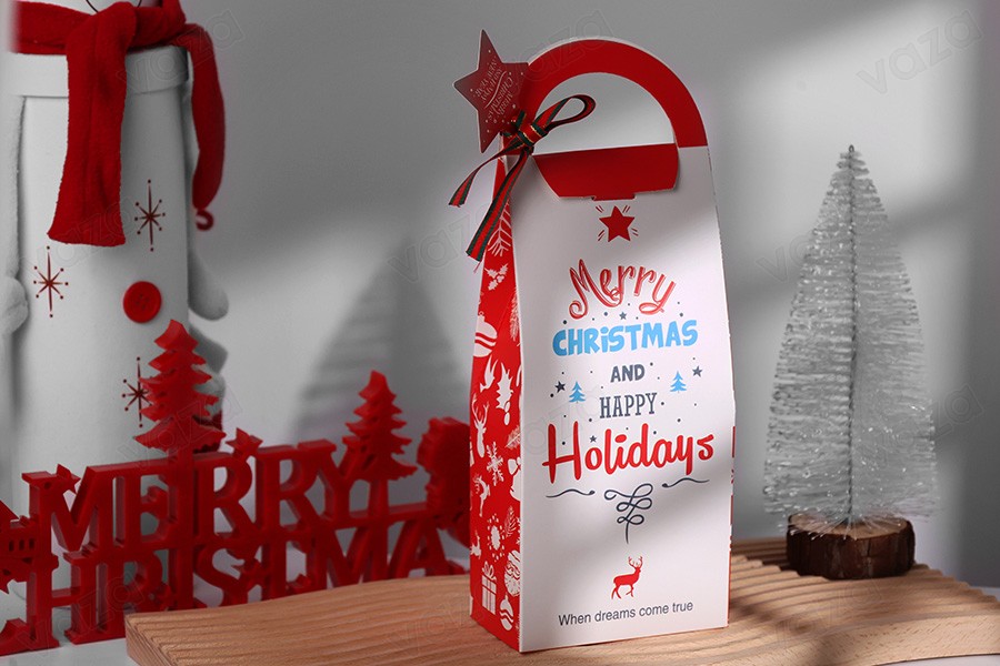 Christmas paper box 105x60x275mm with handle - 10 pcs Christmas paper box 105x60x275mm with handle - 10 pcs-bildgruppe