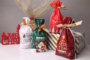 Christmas plastic bags 150x60x230 mm with ribbon - 50 pcs-εικόνα_σύνθεση