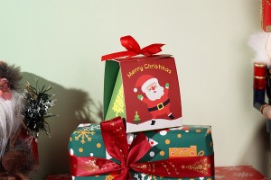 Christmas paper gift box 80x70x90mm with ribbon - 10 pcs-bildgruppe