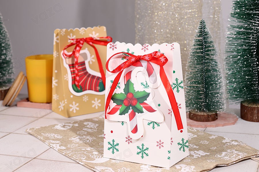 Sac cadeau de Noël en papier 120x70x185 mm - 20 pièces-εικόνα_σύνθεση