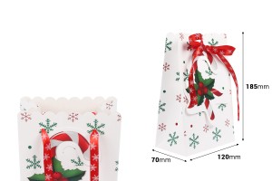 Christmas paper gift bag 120x70x185 mm - 20 pcs-εικόνα_διαστάσεις