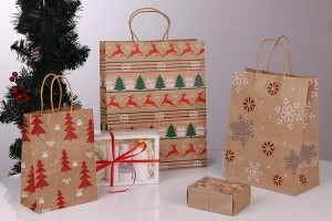 Christmas paper gift bag 150x75x210 mm - 12 pcs-εικόνα_σύνθεση