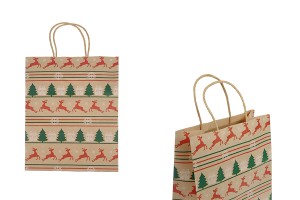 Sac cadeau de Noël en papier 210x110x270 mm - 12 pièces-photo_produit