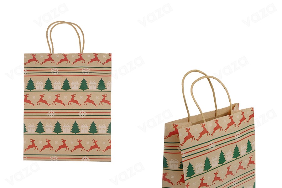 Sac cadeau de Noël en papier 210x110x270 mm - 12 pièces Sac cadeau de Noël en papier 210x110x270 mm - 12 pièces-photo_produit
