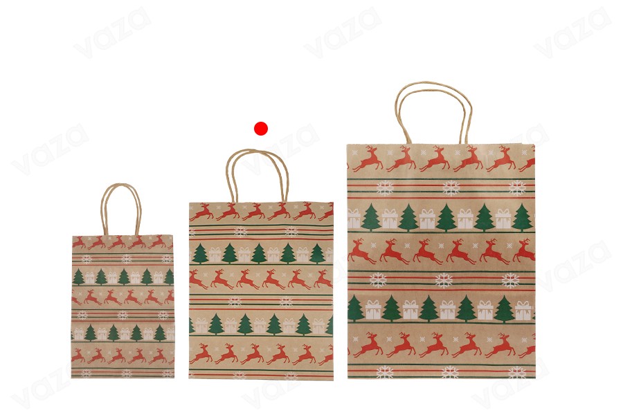 Sac cadeau de Noël en papier 210x110x270 mm - 12 pièces Sac cadeau de Noël en papier 210x110x270 mm - 12 pièces-photo_groupe