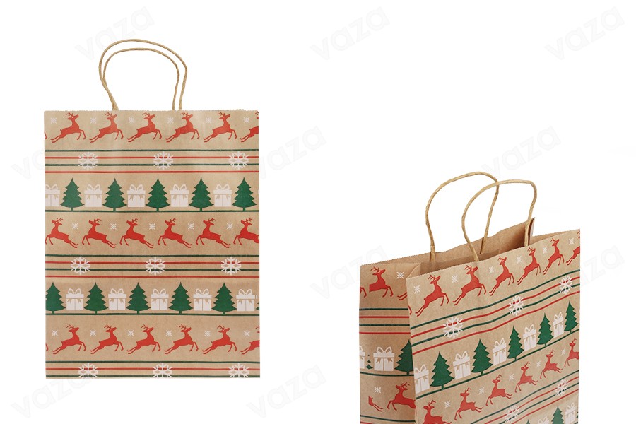 Sac cadeau de Noël en papier 260x120x320 mm - 12 pièces Sac cadeau de Noël en papier 260x120x320 mm - 12 pièces-photo_produit