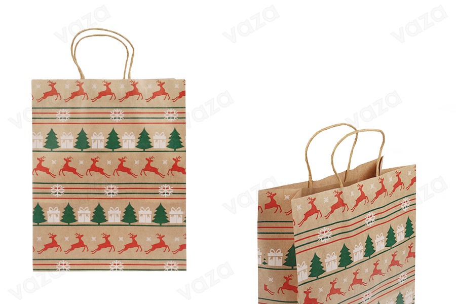 Weihnachtsgeschenktüten aus Papier 260x120x320 mm - 12 Stück Weihnachtsgeschenktüten aus Papier 260x120x320 mm - 12 Stück-εικόνα_προϊοντική