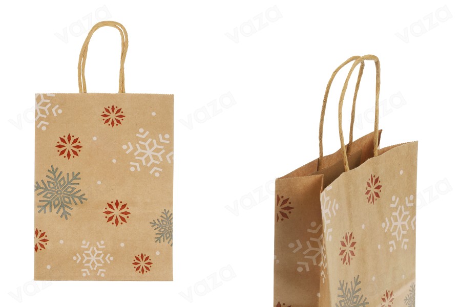 Sac cadeau en papier de Noël dimensions 150x75x210 mm - 12 pièces-photo_produit