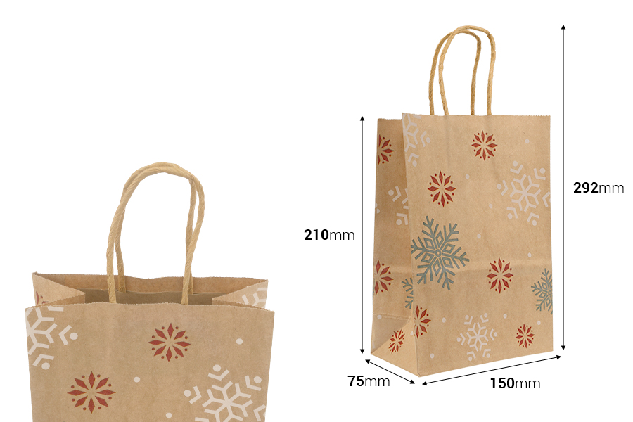 Sac cadeau en papier de Noël dimensions 150x75x210 mm - 12 pièces Sac cadeau en papier de Noël dimensions 150x75x210 mm - 12 pièces-photo_dimensions