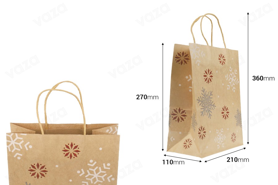 Sac cadeau en papier de Noël dimensions 210x110x270 mm - 12 pièces Sac cadeau en papier de Noël dimensions 210x110x270 mm - 12 pièces-photo_dimensions