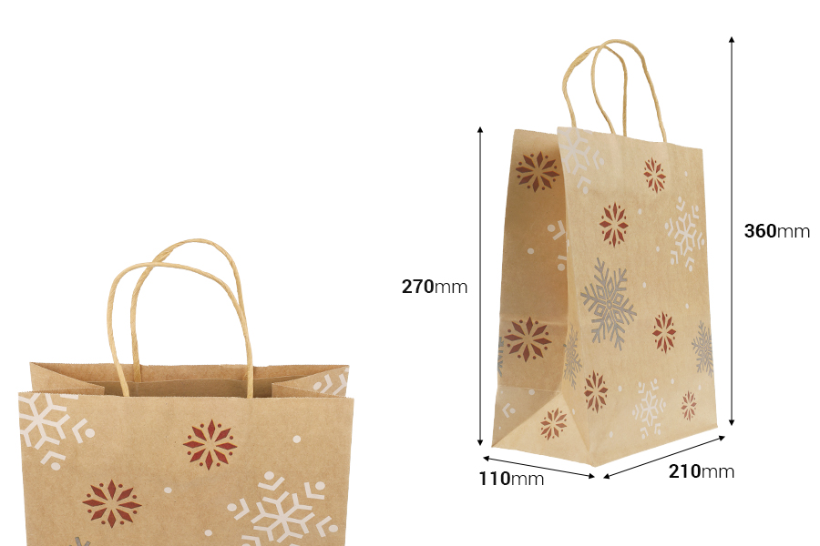 Sac cadeau en papier de Noël dimensions 210x110x270 mm - 12 pièces Sac cadeau en papier de Noël dimensions 210x110x270 mm - 12 pièces-photo_dimensions