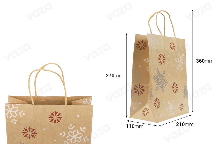 Sac cadeau en papier de Noël dimensions 210x110x270 mm - 12 pièces-εικόνα_διαστάσεις