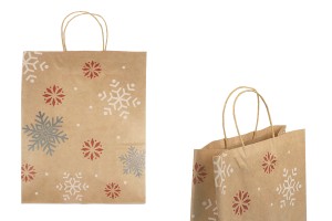 Sac cadeau en papier de Noël dimensions 260x120x320 mm - 12 pièces-photo_produit