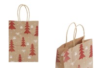 Sac cadeau de Noël en papier dimensions 150x75x210 mm avec ficelle pour poignée - 12 pièces Sac cadeau de Noël en papier dimensions 150x75x210 mm avec ficelle pour poignée - 12 pièces-photo_produit
