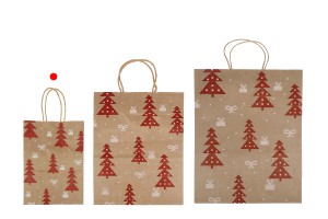 Sac cadeau de Noël en papier dimensions 150x75x210 mm avec ficelle pour poignée - 12 pièces-photo_groupe