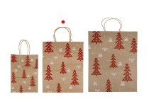 Sac cadeau de Noël en papier dimensions 210x110x270 mm avec ficelle pour poignée - 12 pièces Sac cadeau de Noël en papier dimensions 210x110x270 mm avec ficelle pour poignée - 12 pièces-photo_groupe
