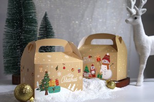 Christmas paper gift box dimensions 160x90x90 mm with handle - 24 pcs-εικόνα_σύνθεση
