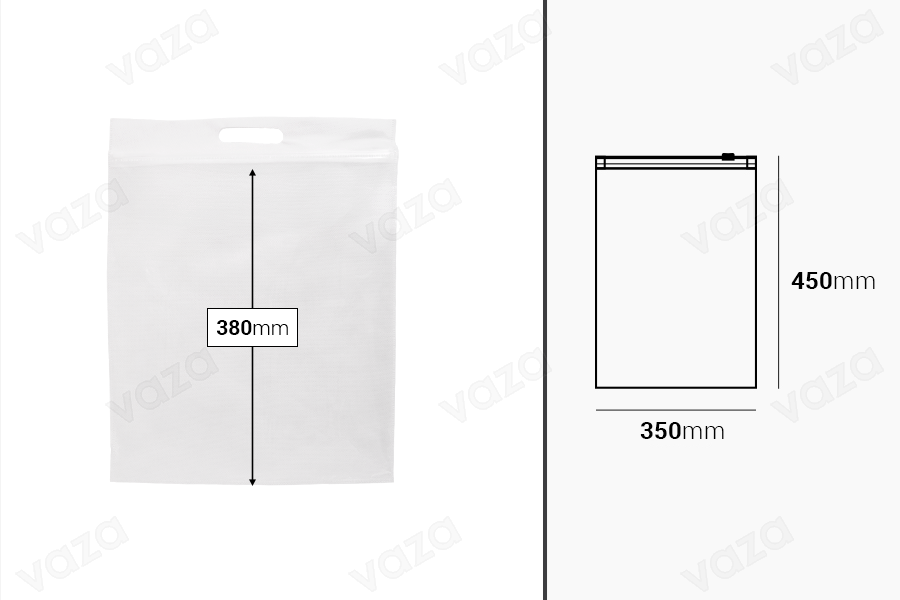 Σακουλάκια 350x450 mm πλαστικά (PE) με φερμουάρ - 20 τμχ-εικόνα_διαστάσεις